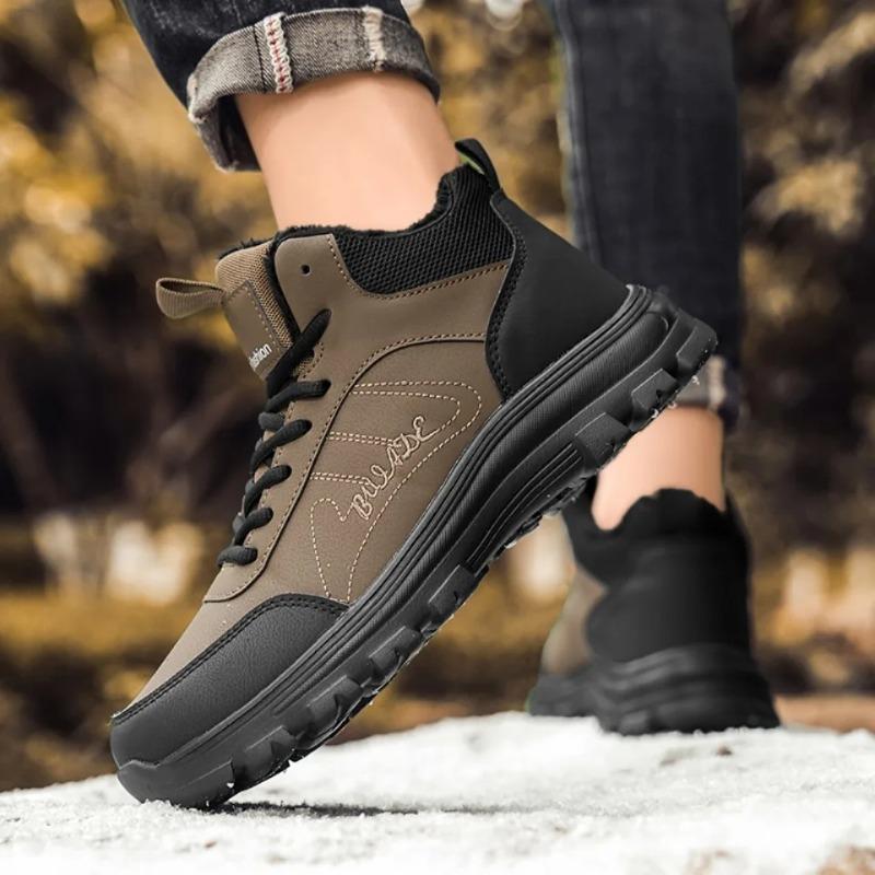 Brand Winter Men's Boots Thick Plush Warm Men Snow Boots Soft Sneakers N-Slip Men Ankle Boots Outdoor Lightweight Hiking Boots