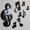 Removable Finish Music Note Wall Sticker 3D Look Embossed Wall Decal  Wall Background