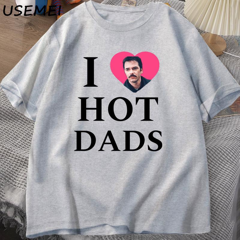 

I Love Hot Dads T-shirt The Twilight Saga Charlie Swan Billy Graphic T Shirts Men T Shirt Streetwear Comfortable Clothes XXL сірий