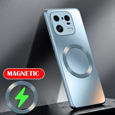 Custodia magnetica in silicone opaco per telefono per Xiaomi Mi 15 Pro 14 Ultra 13T 12 Pro 11 10S Ricarica wireless Antiurto Rigido PC Bumper
