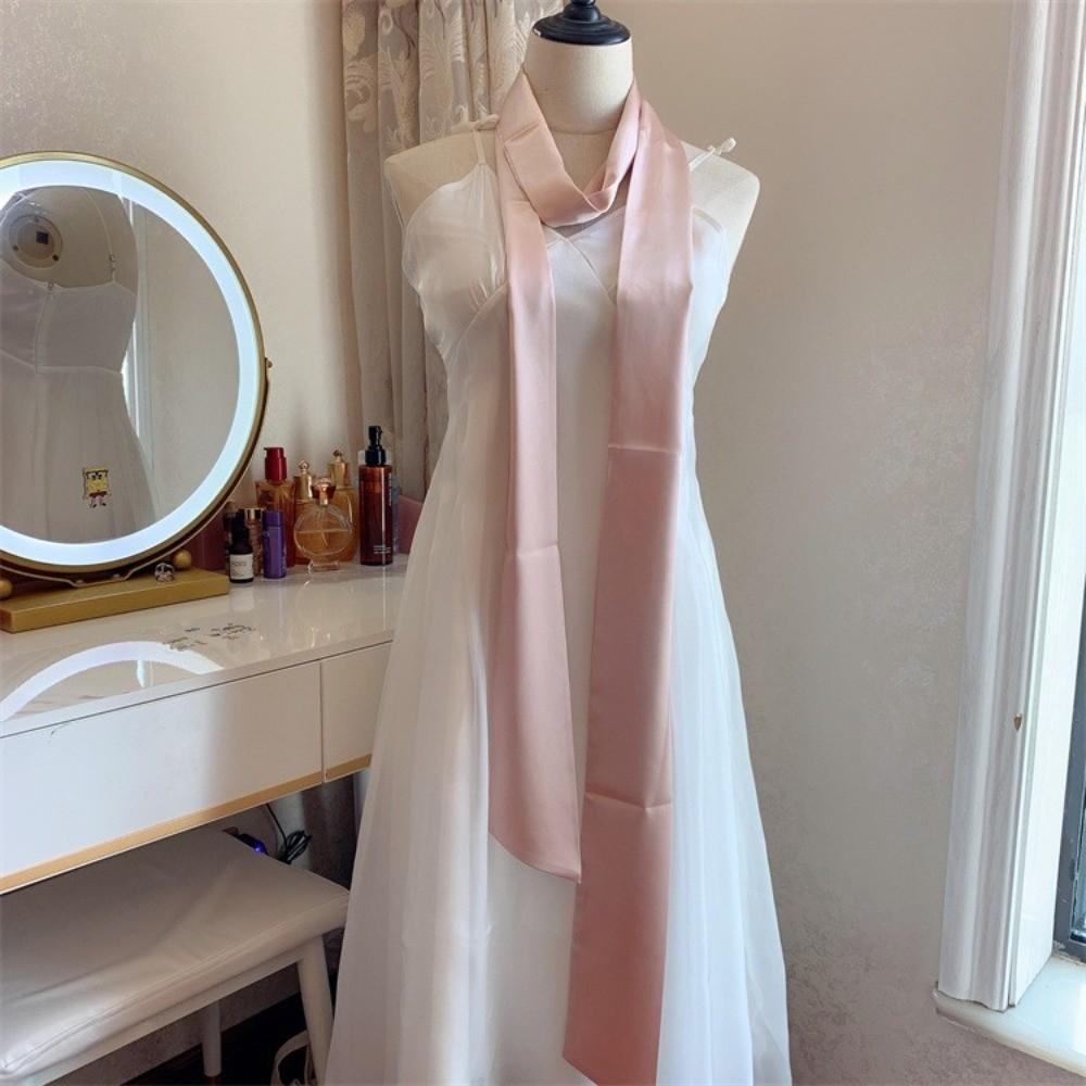 Satinseide Haarband Einfarbige Tasche Band Vielseitiger Schal Halstuch