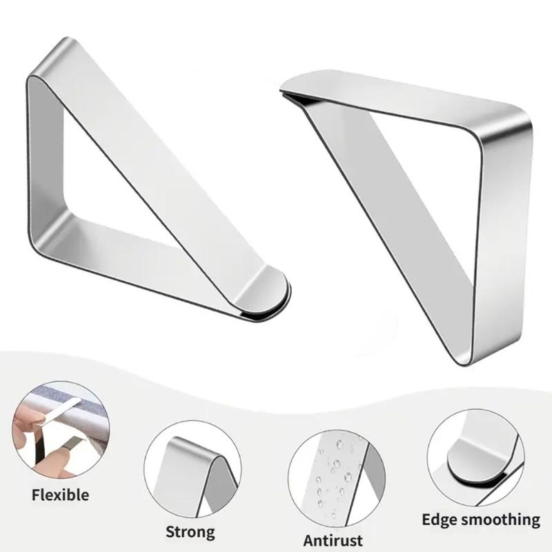 24lots Triangular Metal Tablecloth Clamps Quickly Release Table Fabric Clamps For Smooth Table Presentation