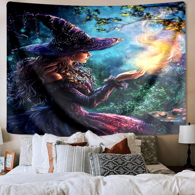 Witchcraft In The Moonlight Tapestry Room Decoration Wall Hanging for Living Room Bedroom, dormitory, Birthday and Christmas gifts
