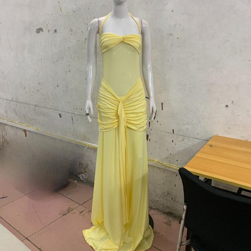 European and American style mesh fishtail vest slim fit hip hugging dress