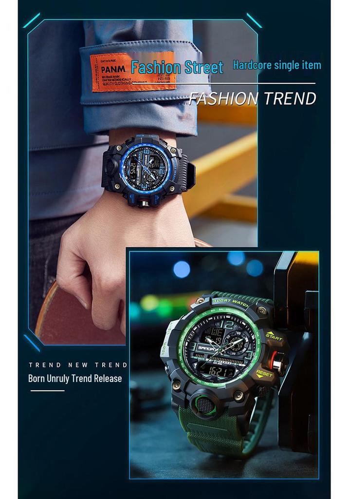 Sanda Dual Display Multifunctional Fashion Watch for Students