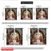 2pcs 2D flat printing Merry Christmas Window Curtains Christmas gift 100% Polyester Without Electricity Festive Holiday for