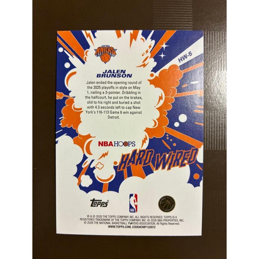 Used Topps NBA Jalen Brunson Hard Wired