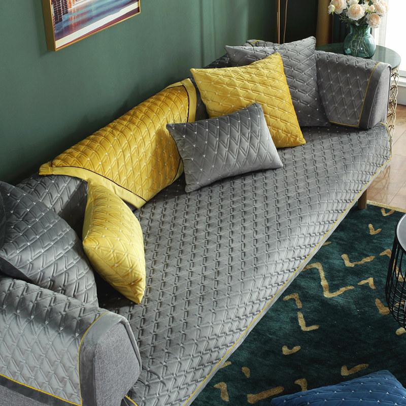 

Современные стеганые бархатные чехлы для диванов 1/2/3/4/5 мест, плюшевые чехлы, мягкие комбинированные чехлы для кресел, диванов, полотенец, зеленые 70x70cm 1pc