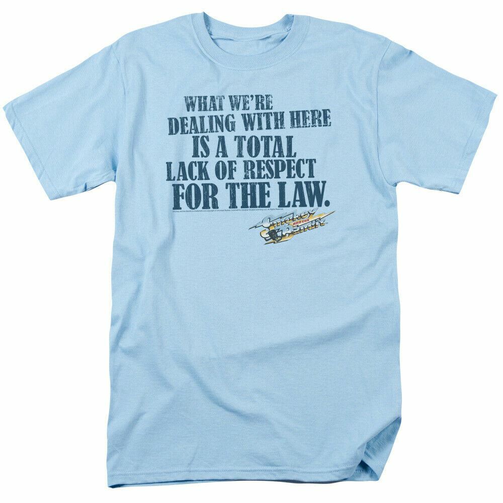 Smokey and the Bandit Lack of Respect T Shirt Mens Licensed Movie Tee Light Blue L