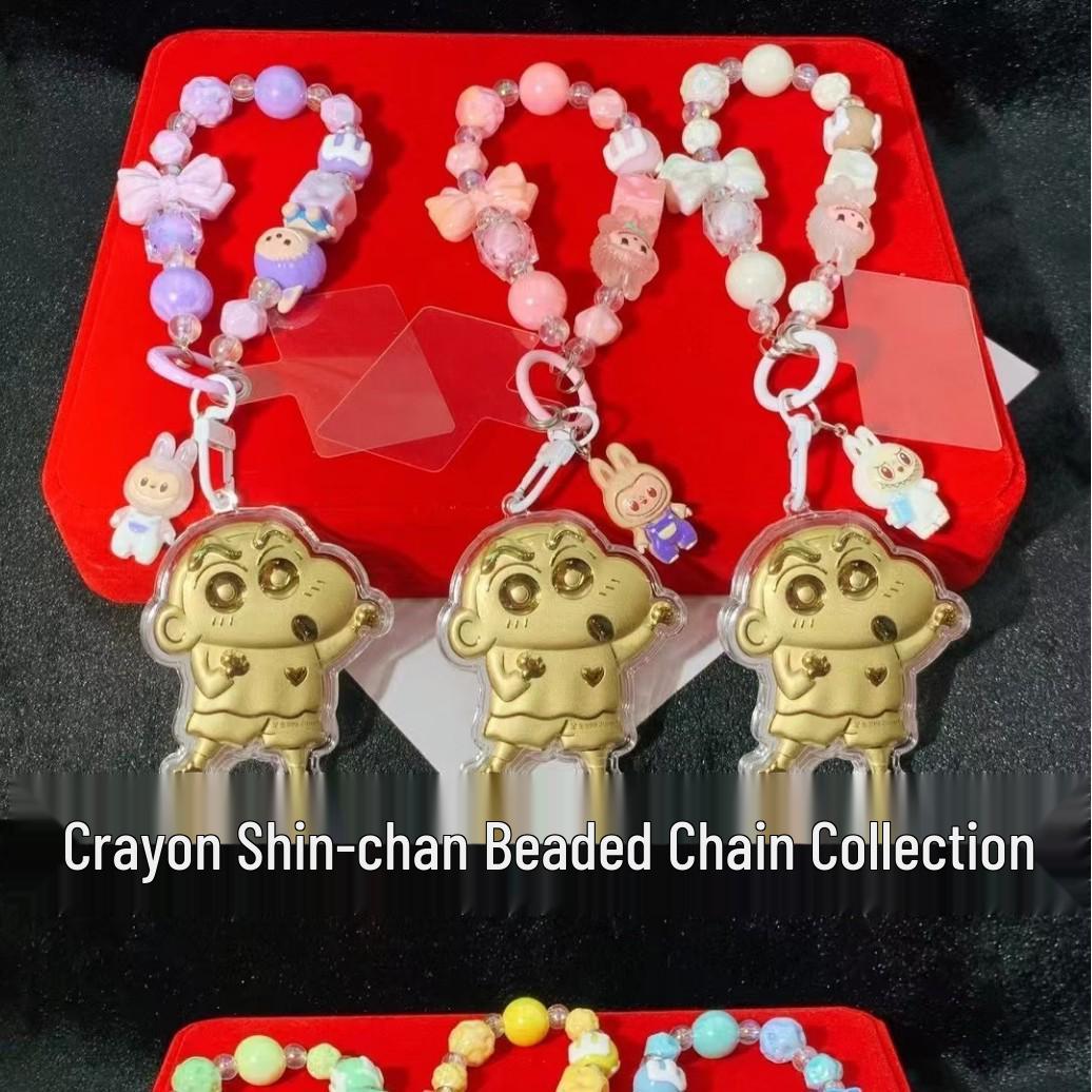999 Pure Gold Labubu Crayon Shin-chan Pendant for Girlfriend - Goddess & Qixi Festival Gift