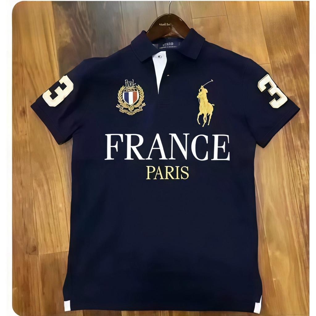 ZYLLO Neue Poloshirts Europäische und amerikanische Herren Kurzarm Freizeit Baumwolle Übergröße Bestickte T-Shirts