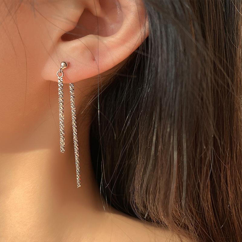 

Серебряные серьги-цепочки Flash в корейском стиле, простые тонкие ретро-серьги для женщин