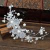 Girls Handmade Hair Decoration Pearl Head Wear Crystal Headband Bridal Hairpin Rhinestone Headpiece