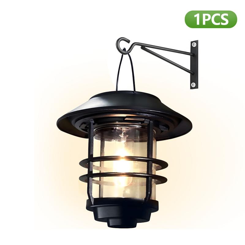 

Solar Lantern Hanging Solar Lights Outdoor, Solar Wall Lantern with Hooks, Outdoor Wall Lights for Porch,Patio, Garden Decor