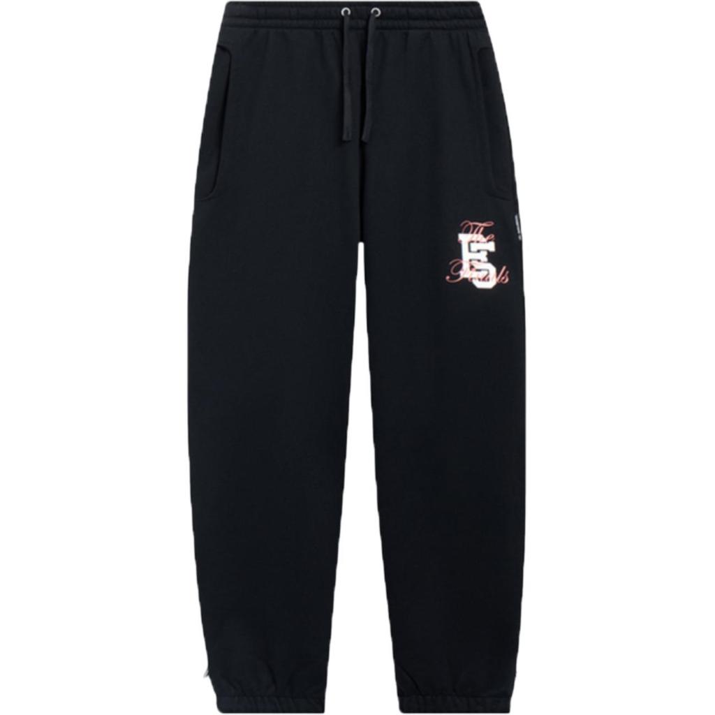 Дышащие вязаные повседневные брюки Li Ning с манжетами, мужские, черные AKLT175-3