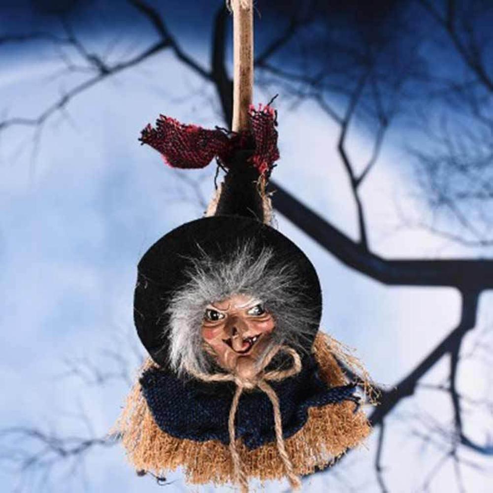 Halloween Broom Witch Decoration Creepy Day Festival Decoration For Bar Haunted House Party Desktop Witch Ornament Home Decor Supplies