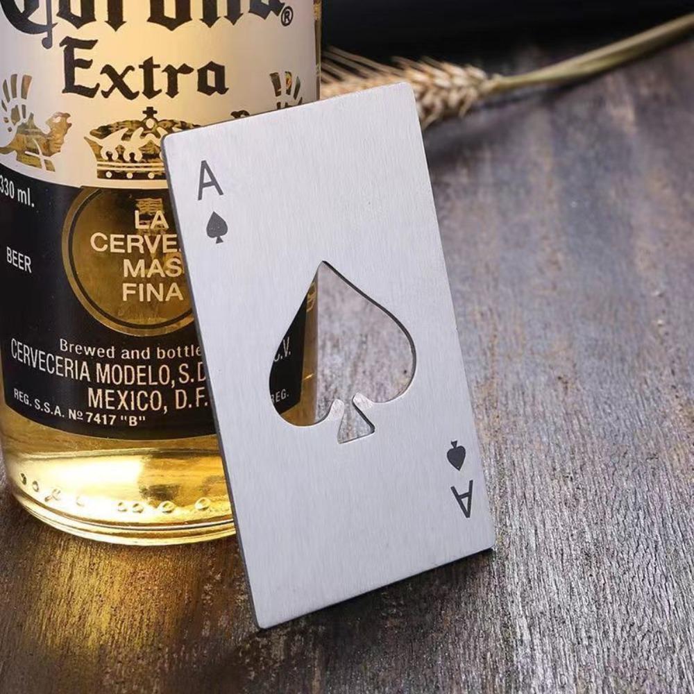 

Stainless Steel Spades A Winemaker Bottle Opener Playing Cards Bottle Opener Credit Card Beer Bottle Opener серебряный
