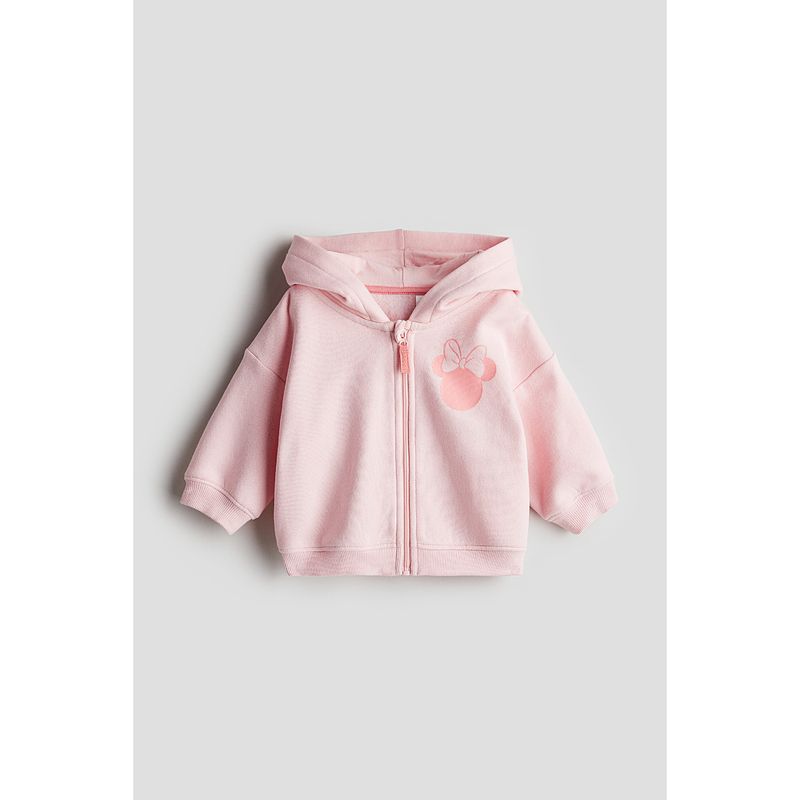 

[Disney Series] HM Children s Clothing Baby Girl Sweatshirt Autumn Print Minnie Zipper Hooded Sweatshirt 1241374