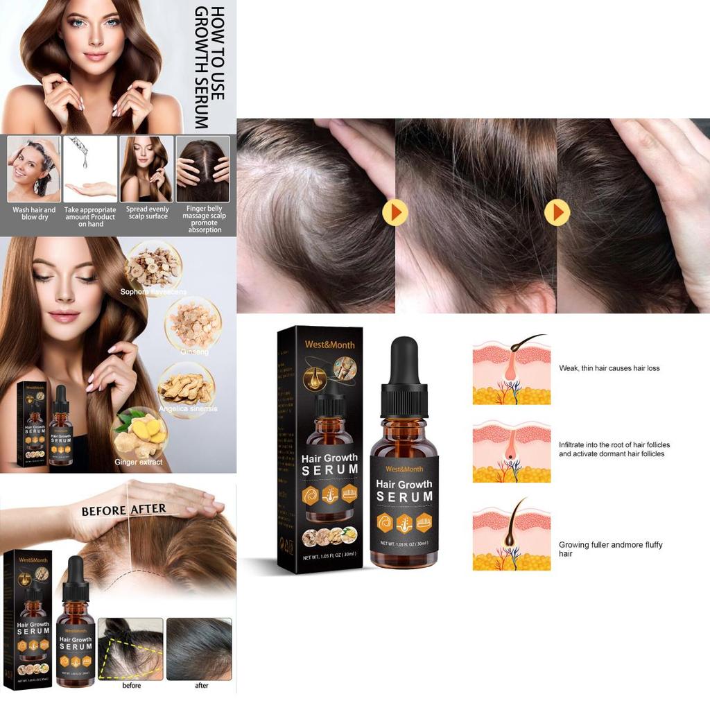 West Month Hair Growth Nutrient Oil For Lush And Thick Hair Nourishing Care 30ml