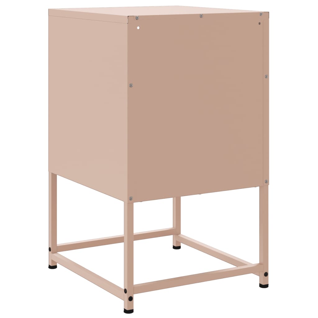 Nightstands 2 Pcs Pink 36 X 39 X 60.5 Cm Steel