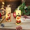 LED Electronic Candle Light Transparent Tear Acrylic Crystal Christmas Candle Christmas Pattern Decoration Crafts