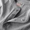 American Retro Henley Shirt Heavy Weight Pure Cotton Short Sleeve Amekaji Henry Collar T-Shirt Export Export Menswear T-shirt