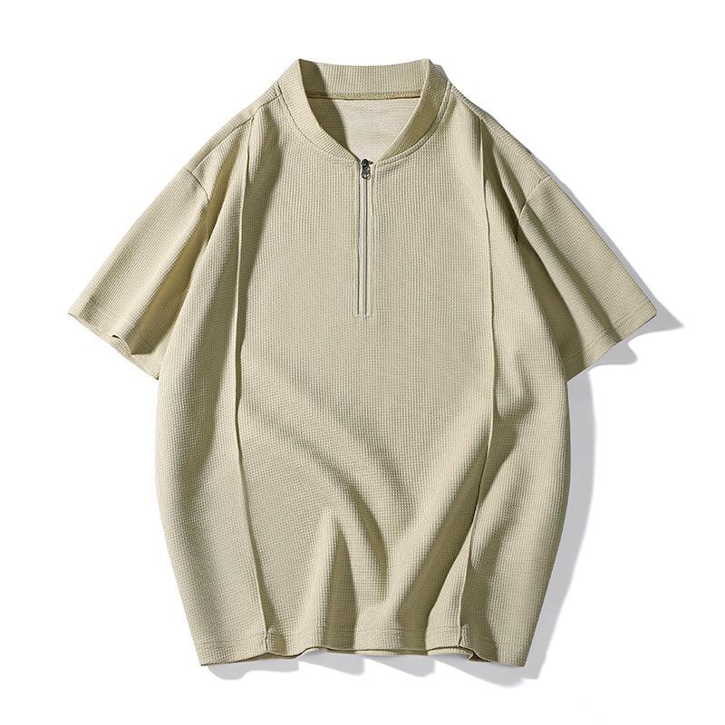 

Waffle Summer Casual Short Sleeve T-shirt for Men, Loose Sports T-shirt XXXL чёрный