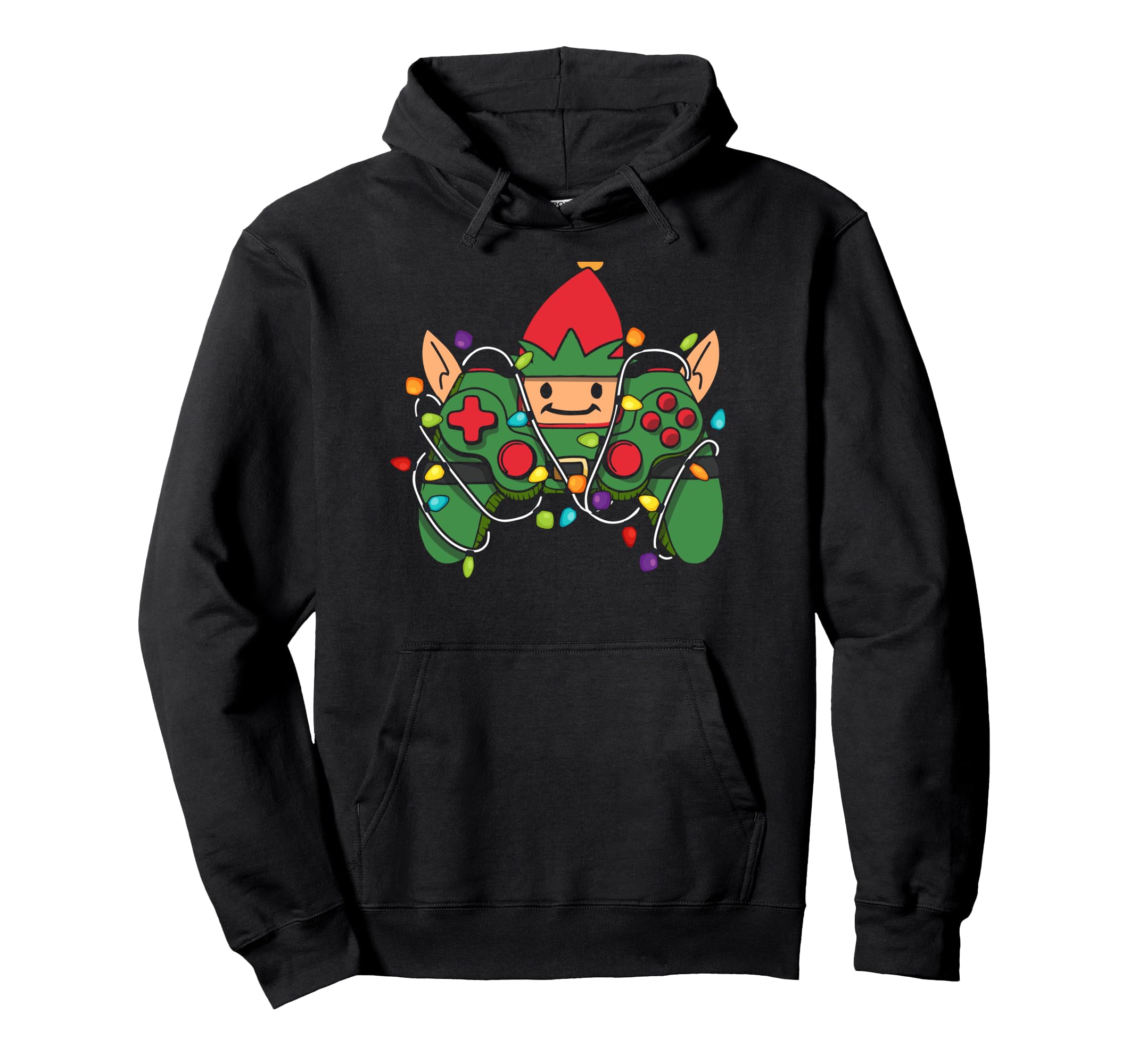 Christmas Game Controller Elf Christmas Gamer Boys Girls Hoodie