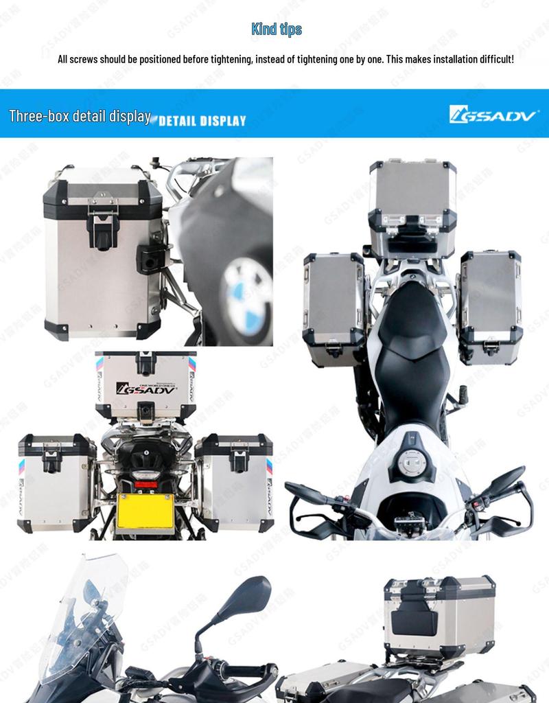 GSADV Aluminum Alloy Guard Bar Bumper for BMW S1000XR Side Box and Trunk Modifications.