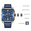 Megir Blue Rose Rectangle Mens Quartz Wrist Watches ML2061G