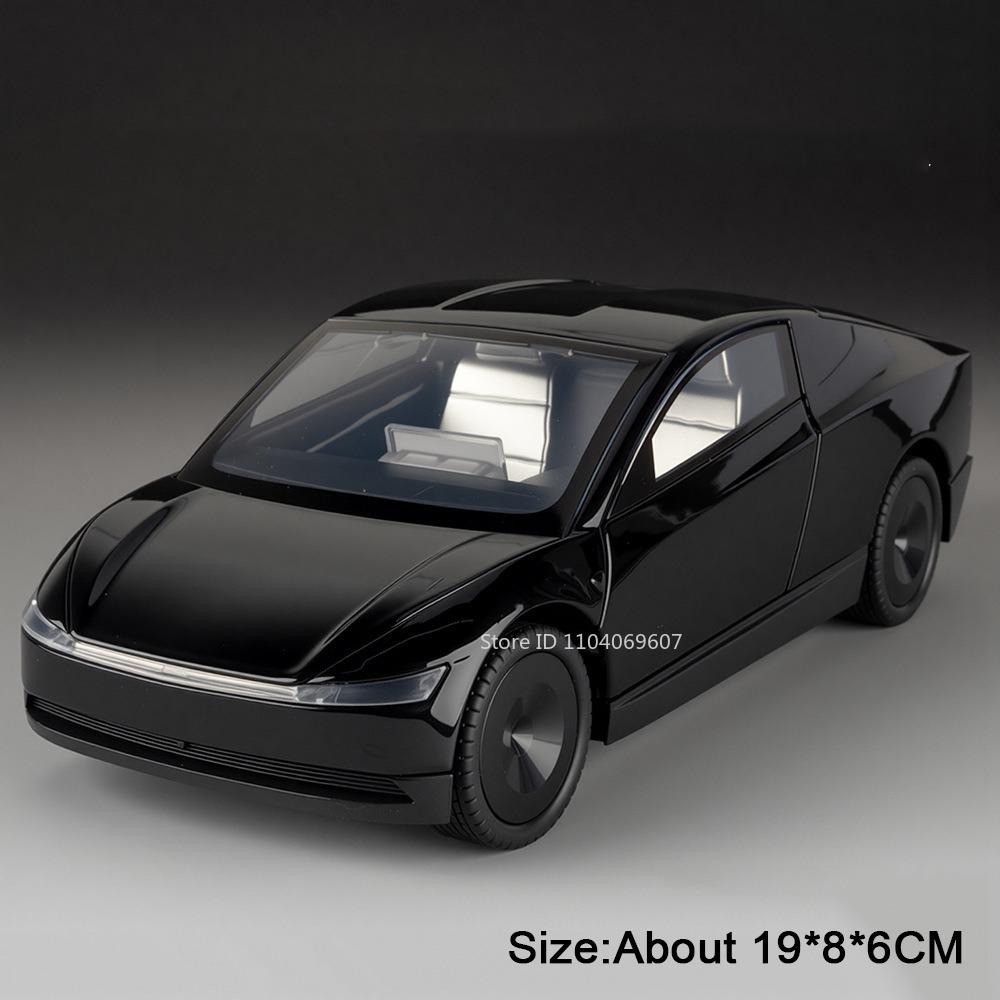 1:24 Model Y Robotaxi Miniature Model Toy Cars Alloy Diecast Front Wheel Steering Shock Absorption Doors Opened Ornament Vehicle