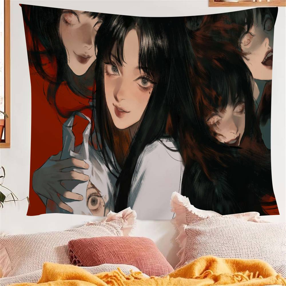 Anime Junji ItoI TomieT Horror Comics Colorful Tapestry Wall Hanging Bohemian Wall Tapestries Mandala Wall Hanging Sheets
