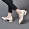 Pointed Flat Shoes Single Shoes Women's Spring Soft Sole Soft Surface Square Buckle Flower Shallow Mouth Low Heel Elastic Band