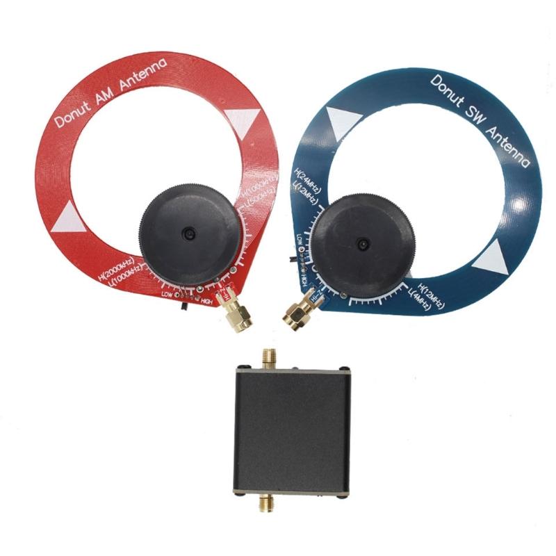 Upgraded Receiver withDonut SW MW Mini Loop Antenna High Impedance Amplifier Kit 300MHz Bandwidth Clearer Singals