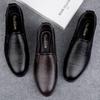 Men's Spring Leather Loafers: Casual Slip-On, Non-Slip Soft Sole, Top Layer Cowhide, Business & Driving Shoes