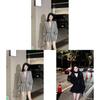 Elegant Satin Polyester Spliced Vneck Long Sleeve Dress For Fall Season Womens Formal Wear