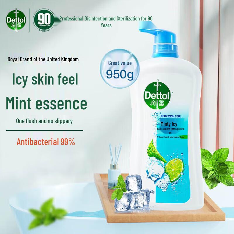 Dettol Peppermint Cool Healthy Shower Gel 950g