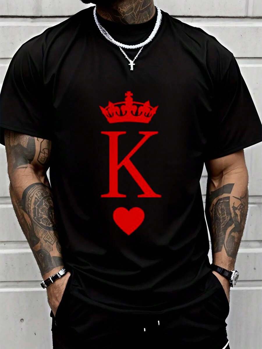 

King Of Hearts Funny Halloween King & Matching Couple T-Shirt Street Hip-Hop Style Unisex s T-Shirt M