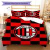 AC Milan logo  Pattern Bedding Quilt Set Quilt Cover Pillowcase Home Decoration Birthday Gift (1 * duvet cover + 2 * pillowcase, without core)