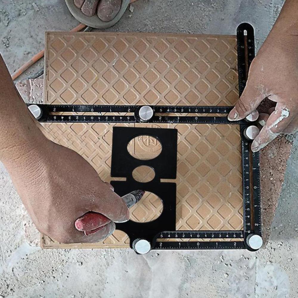 Aluminium Alloy Angle Measuring Ruler 6/12 Fold Drill Guide Locator New Multi-Angle Ruler
