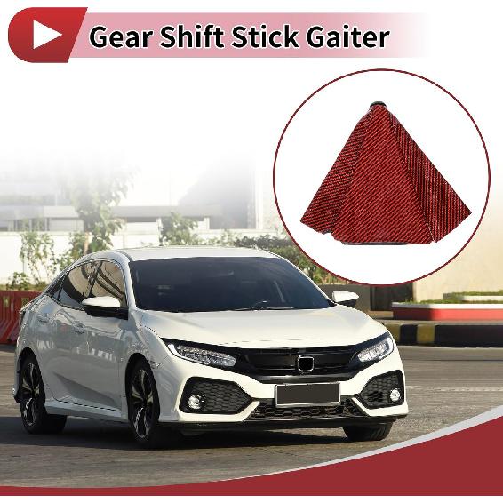 

1 Pc Gear Shift Stick Gaiter Decoration Gear Stick Knob Cover Boot Shift Cover 27x3x23cm/10.63 x1.18 x9.06 Carbon Fiber Red Polypropylene