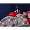 Parure de lit - 1 housse de couette 220 x 240 cm + 2 taies d'oreiller 60 x 60 cm - 100 % polyester microsatin - Gris