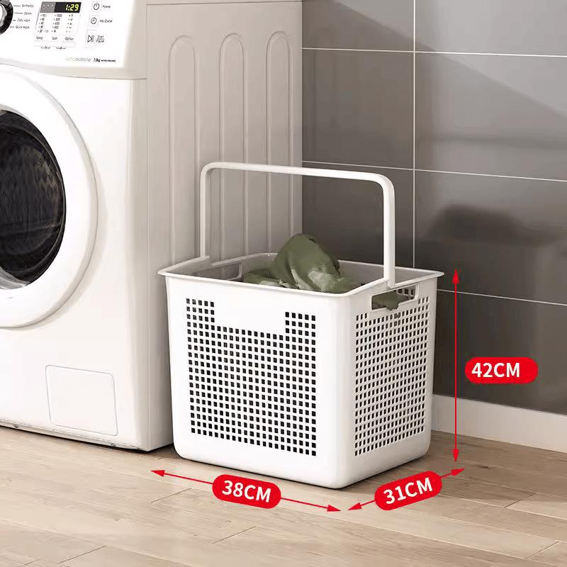 Movable Bathroom Storage Rack with Baskets and Handrails