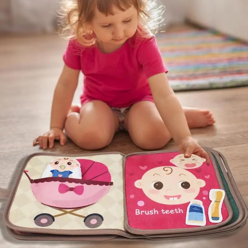 Montessori Soft Cloth Activity Quie Books for Baby Boys & Girls, Developmental Toys for Toddlers Infants Kids Sensory Gifts