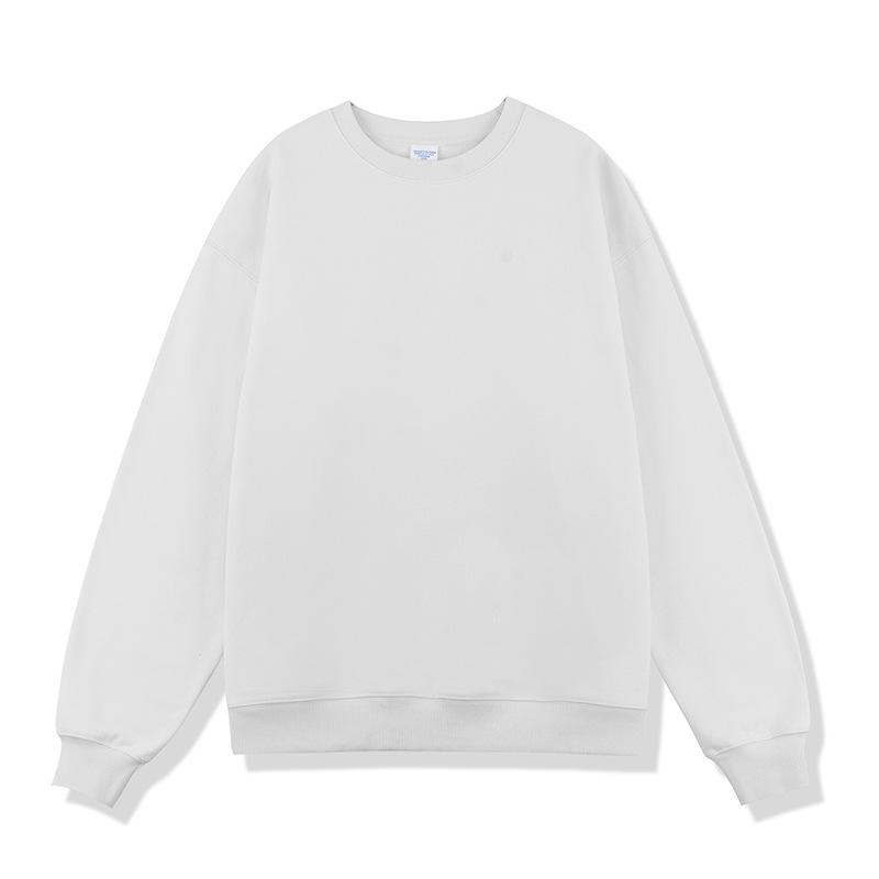 Jesień i Zima Najnowszy Męski Jednokolorowy Sweter z Pluszem Okrągły Dekolt Męski Wygodny Krój Pogrubiony