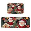 Christmas Kitchen Anti-slip Mat Carpet Flannel Doormat Two-piece Set
