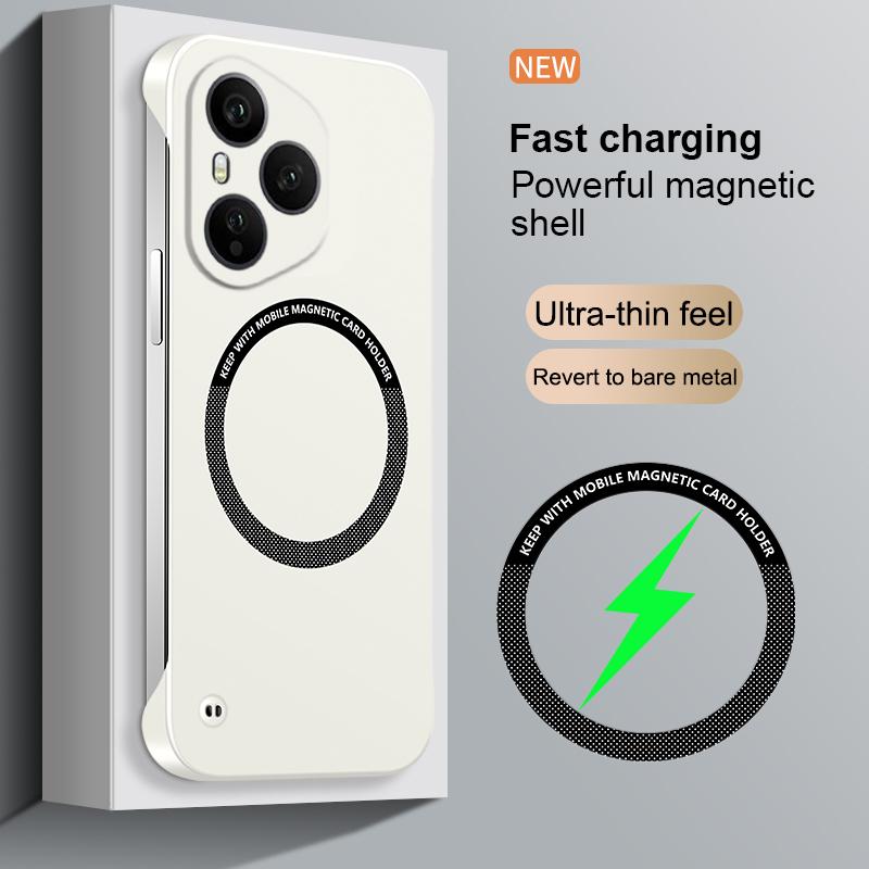 For  Magnetic Frameless Hard PC Back Case for Honor 400 Pro Wireless Charging Shockproof Cover for Honor400 400pro