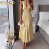 Women's Fashion Summer Spring Solid Color Print Sleeveless V-Neck Casual Dresses