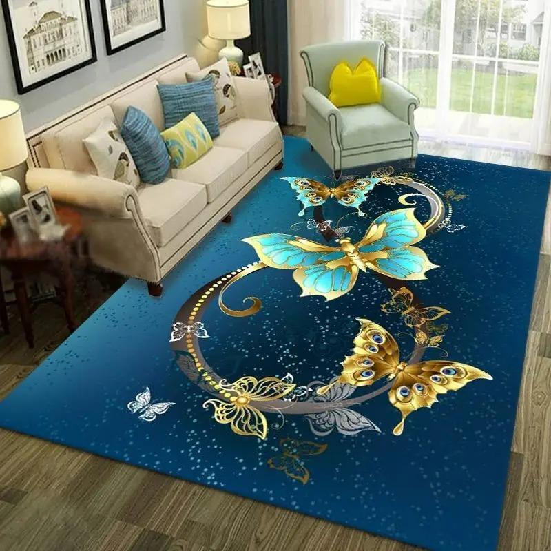 Marbling Pattern Living Room Decoration Large Area Rug Modern Abstract Rugs for Bedroom Home Decor Carpet Light Luxury Floor Mat