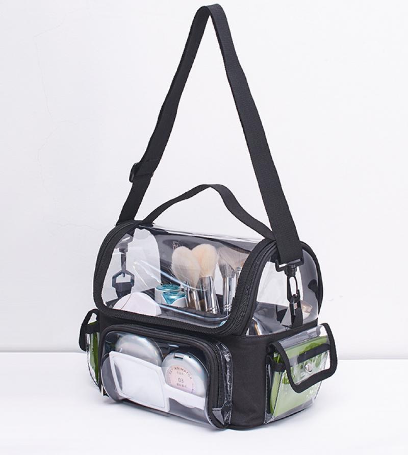 Reise Kulturtasche Transparente Kosmetiktasche Mit Trennwand Griff Make-up Organisierte Aufbewahrungstasche Unterarm Schultertaschen